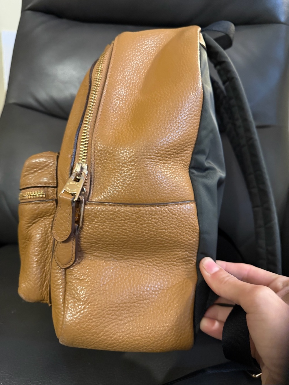 Coach Charlie Backpack Pebble in Leather F30550 Saddle Brown Size Med - Picture 4 of 12